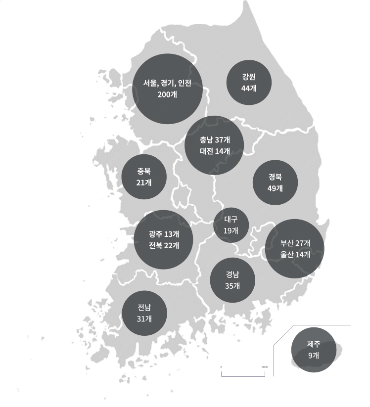 전국 출동/견인업체 분포 지도